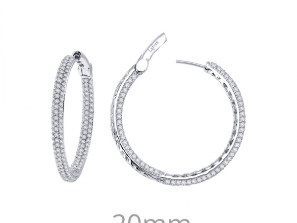 Silver & Simulated Diamond Hoops by Lafonn Jewelry